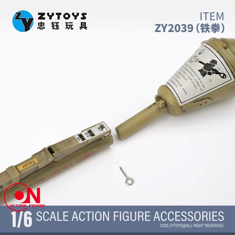 ZYTOYS ZY2039 1/6 Scale Panzerfaust สงครามโลกครั้งที่สองเยอรมัน Anti-Tank Grenade Launcher อาวุธพลาสติกรุ่น 12 ''Action รูปตุ๊กตา