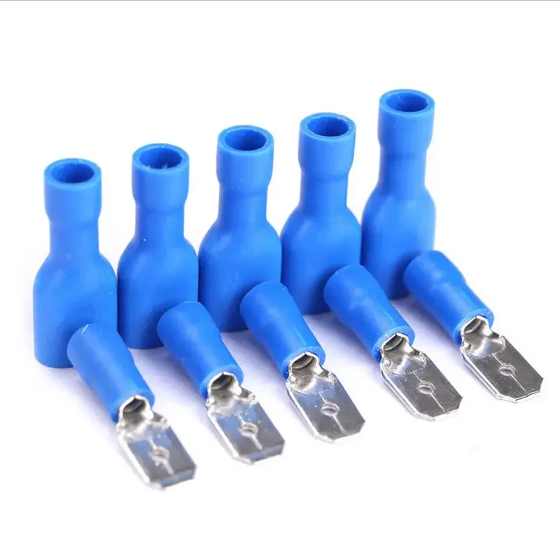 100pcs/50pairs Insulated Spade Electrical Wire Crimp Terminals Female Male Cold Pressing Lugs Wire Connectors Wiring Cable Plug