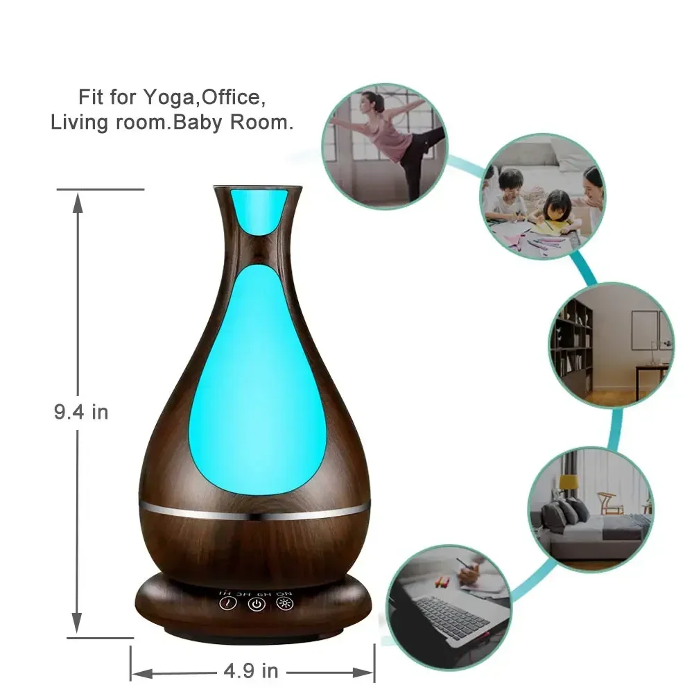 Oil Essential Diffuser Aromatherapy Ultrasonic Humidifier Air Purifier Mist Timing Set for Home Spa Office Humidificador 400ml