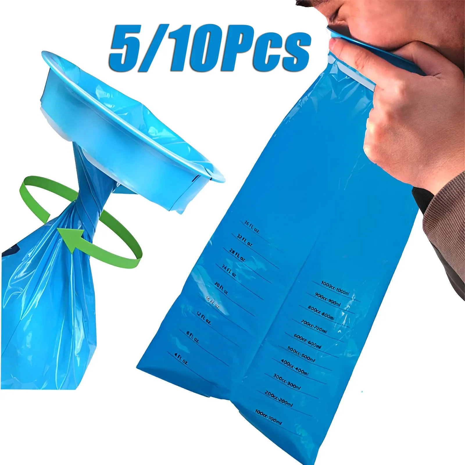 1000ML Disposable Vomit Bag Portable Disposable Travel Car Airplane Motion Sickness Nausea Pregnant Emergency Vomit Cleaning Bag