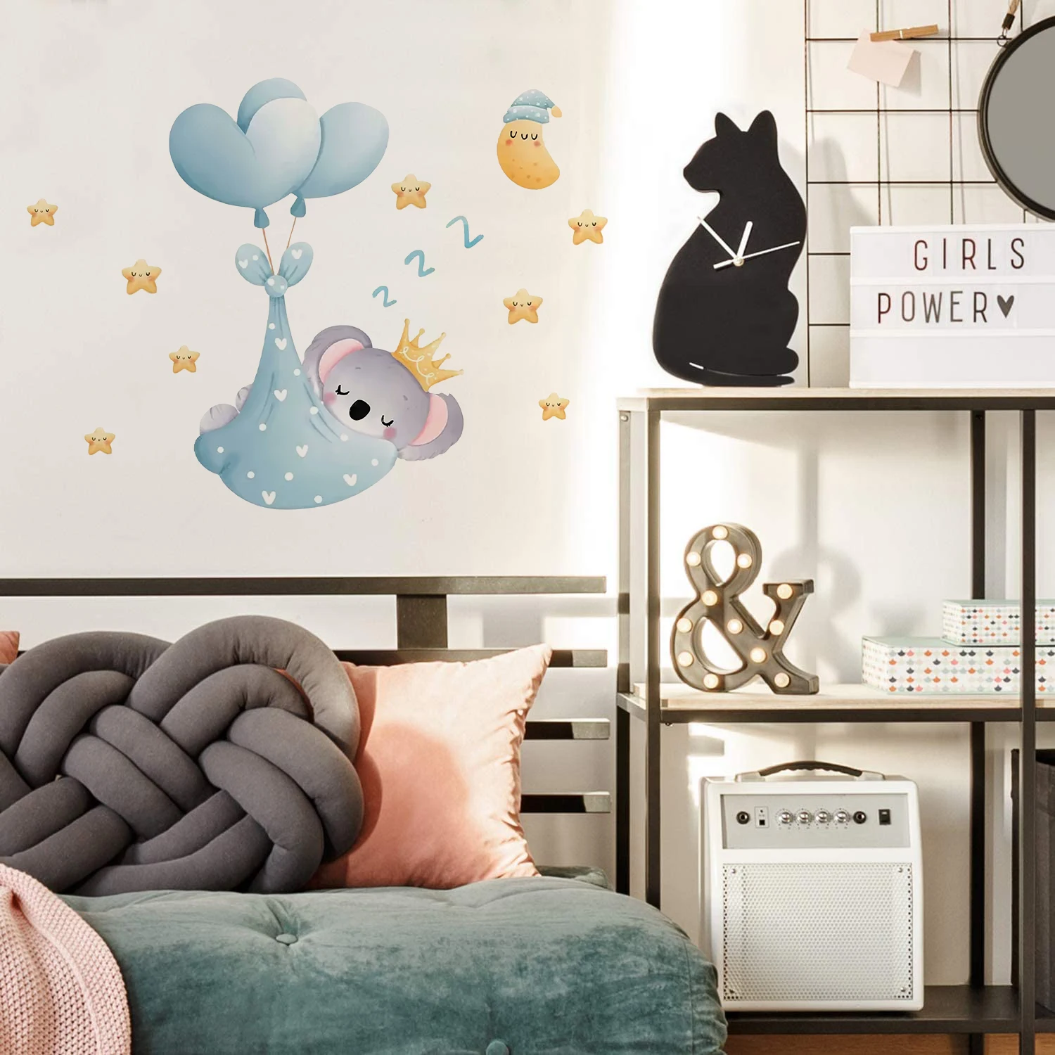 Watercolor Koala Bear Tree Branch Wall Stickers Australian Animals Wall Decals Bedroom Living Room Playroom Home Wall Decor