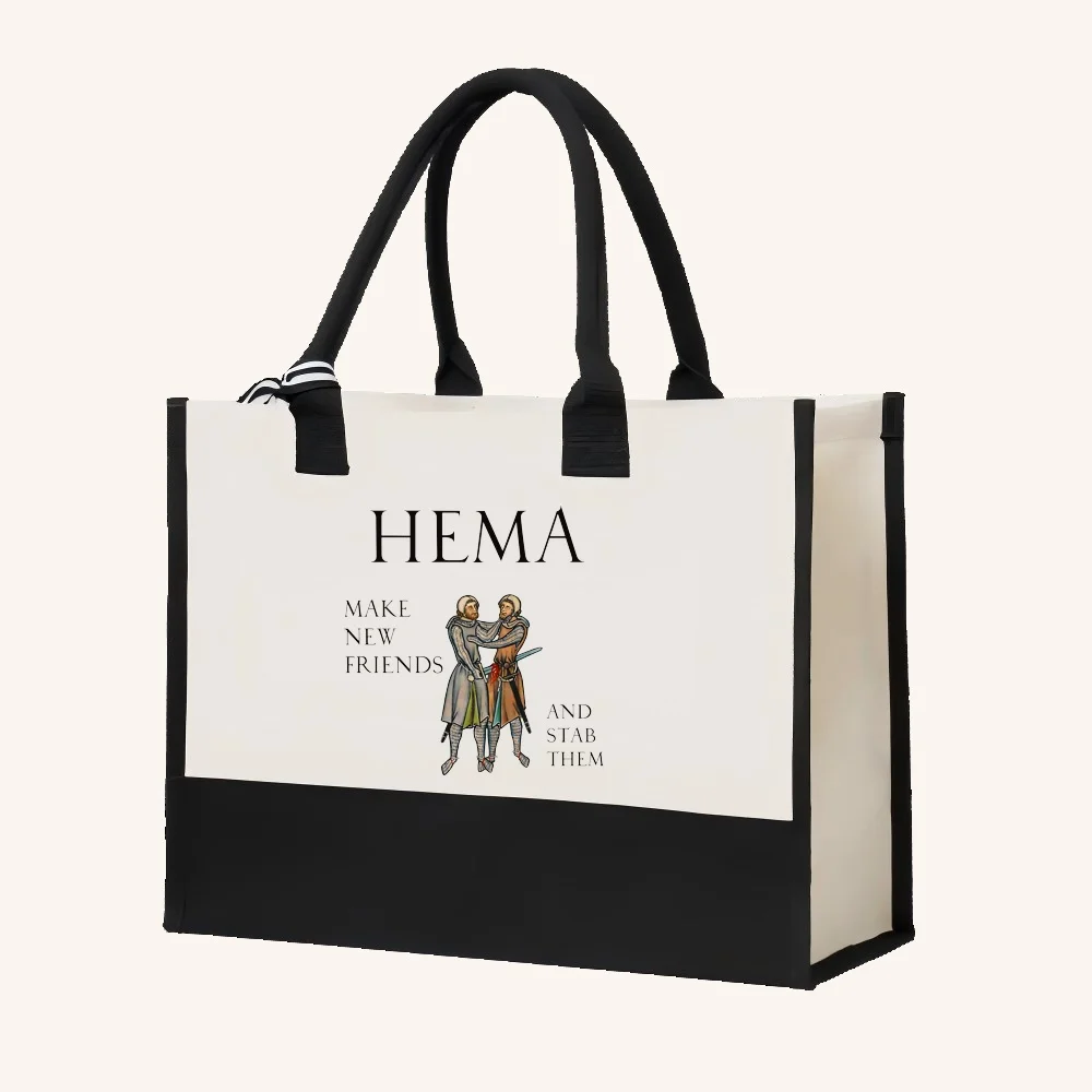 HEMA 2026 جديد وصول موضة عملية واسعة قابلة لإعادة الاستخدام حمل حقيبة نمط طباعة 2 لهجة الثقيلة حقيبة كتف كبيرة لجميع Da