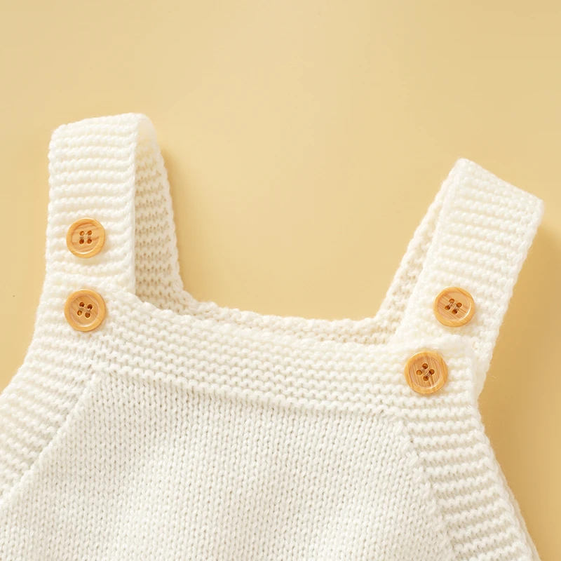 Baby Bodysuit Knitted Infant Girl Jumpsuit Sleeveless Tops Newborn Children Clothing 0-18M Overalls Fashion Solid Ruffles Romper