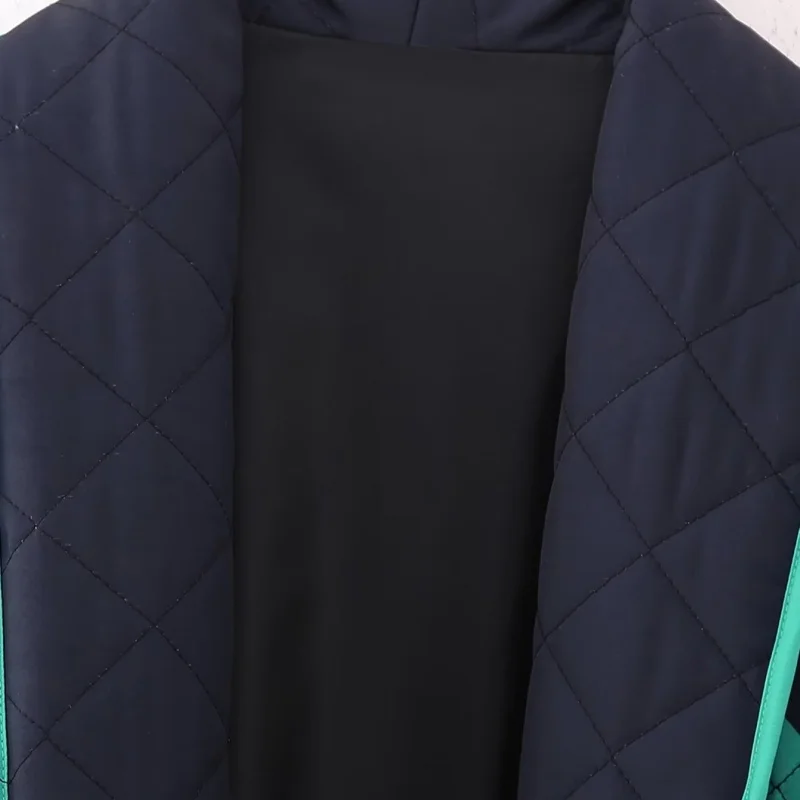 Chaqueta de algodón de manga larga con puños anchos y frente abierto multicolor para mujer, estilo moderno, ropa informal de invierno.