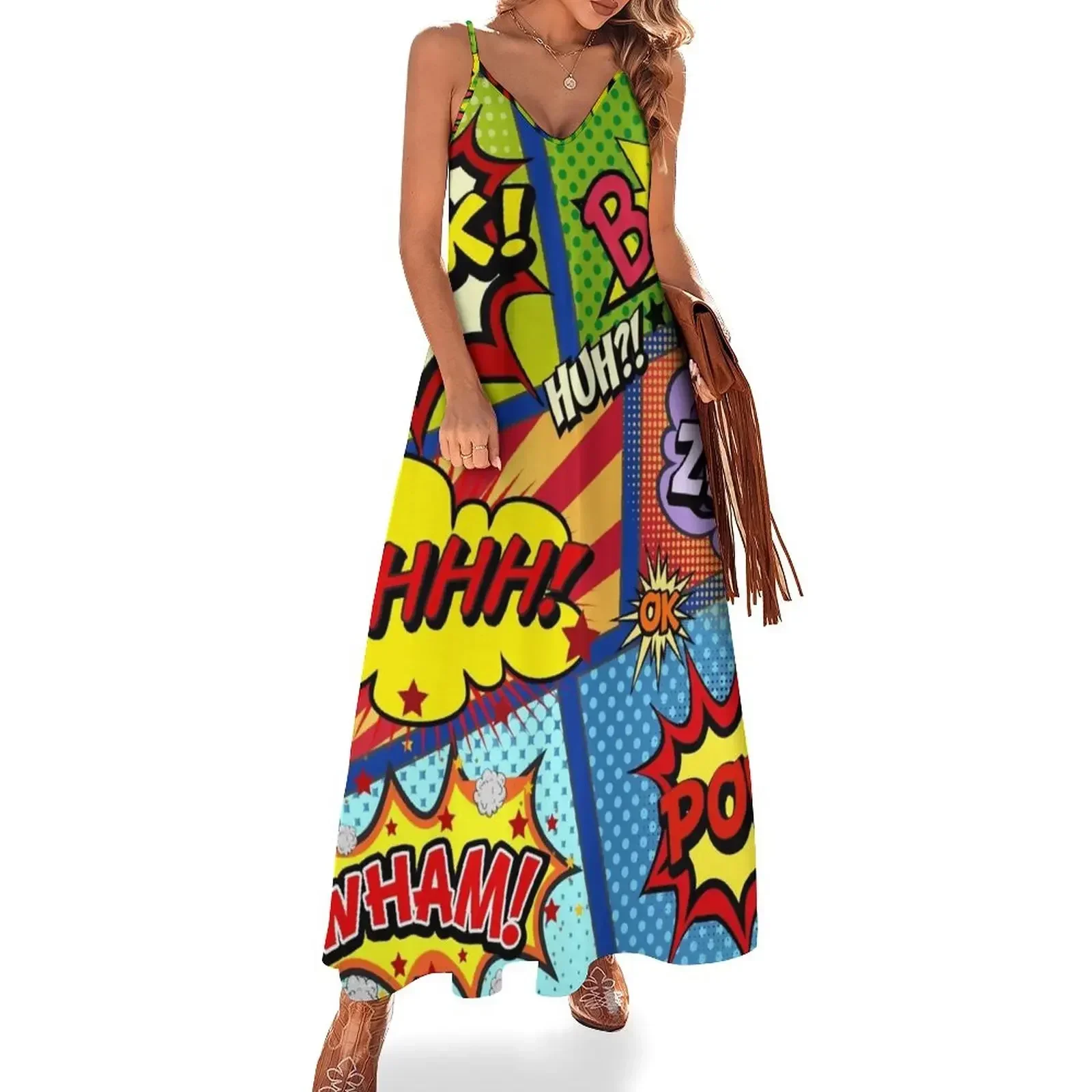 

Colorful Comic Book Panels Sleeveless Dress dresses for womens 2025 summer dress daily Dress