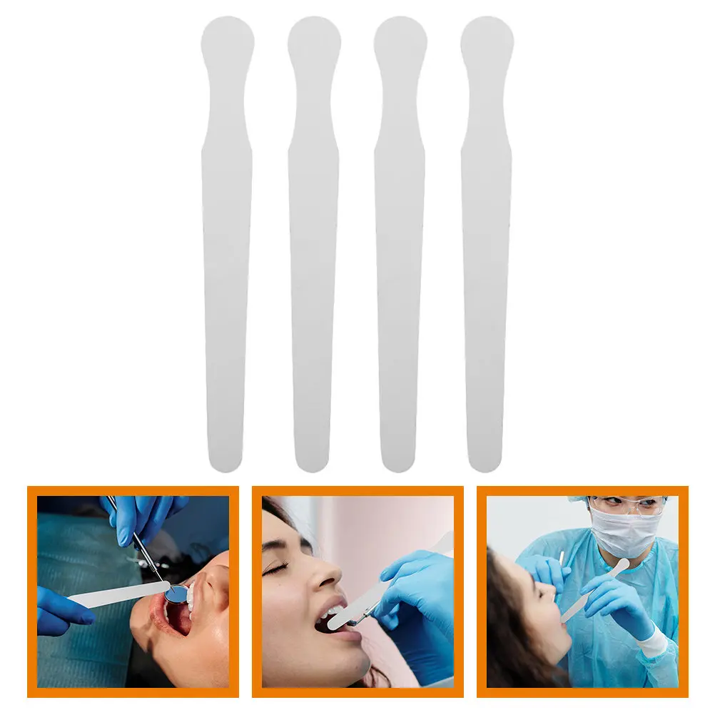 

Набор из 4 шт. портативных, легких, многоразовых стоматологических диагностических инструментов из нержавеющей стали (лопатки для языка) для осмотра в клинике