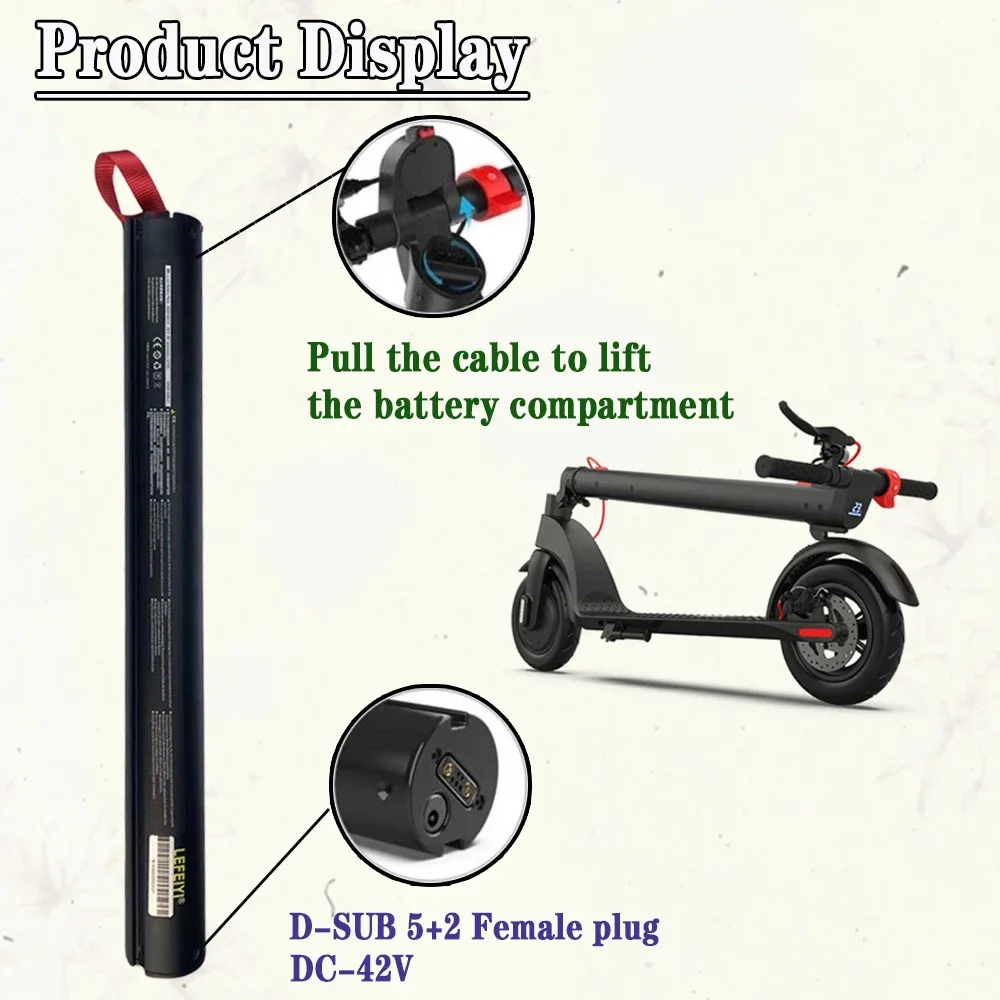 

36V 5200mAH X7 Scooter Replace Rechargeable Lithium Battery Pack 187Wh , HX Scooter Battery Accessories