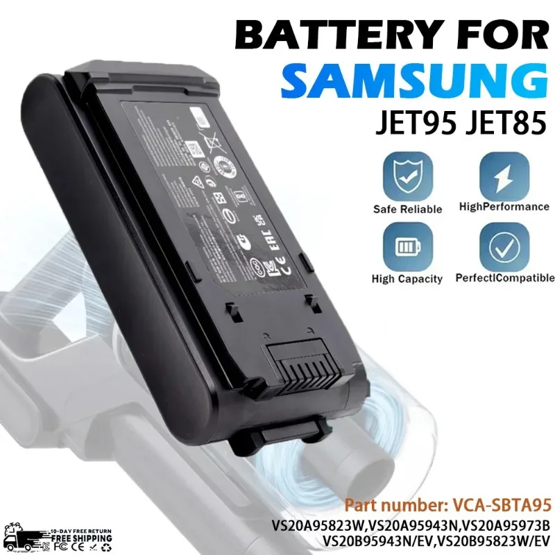 

25.2V 5000mAh Replacement Battery for VS20A95823W VS20B95943N,High Capacity,Part No.VCA-SBTA95,for Jet95 Jet85 Series Vacuums
