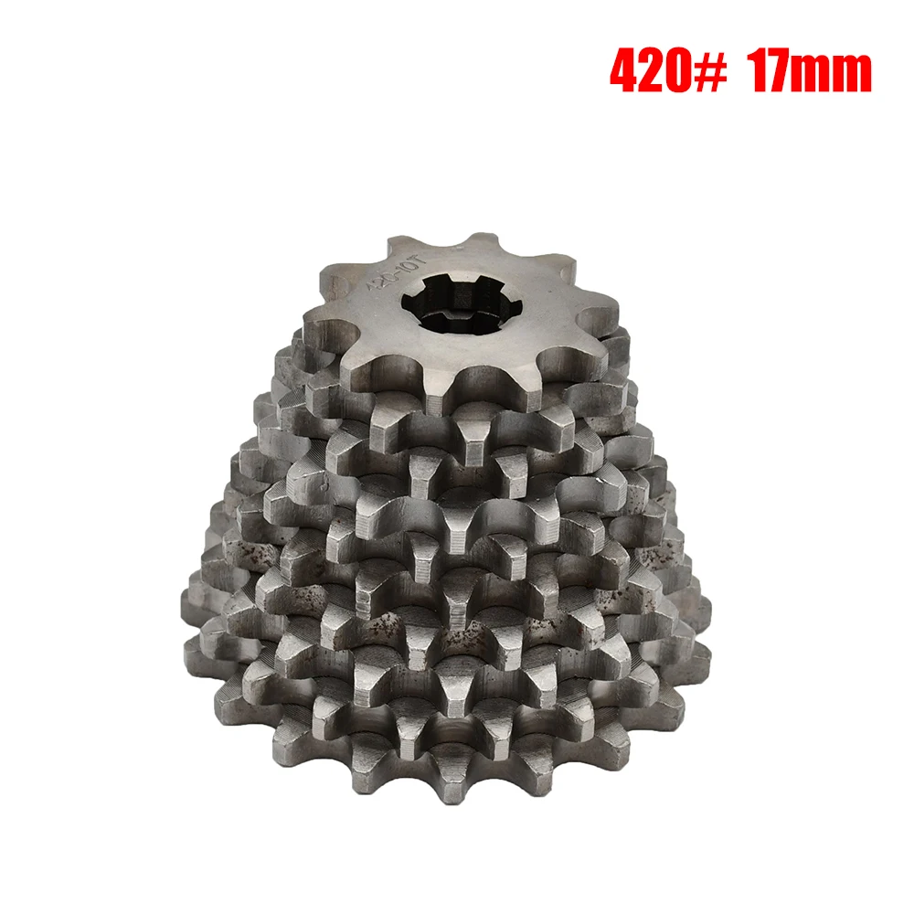 

Motorcycle Chain Sprocket 17mm 10T 11T 12T 13T 14T 15T 16T 17T 18T 19T For 50cc 70cc 90cc 110cc Front Engine 420 Sprockets