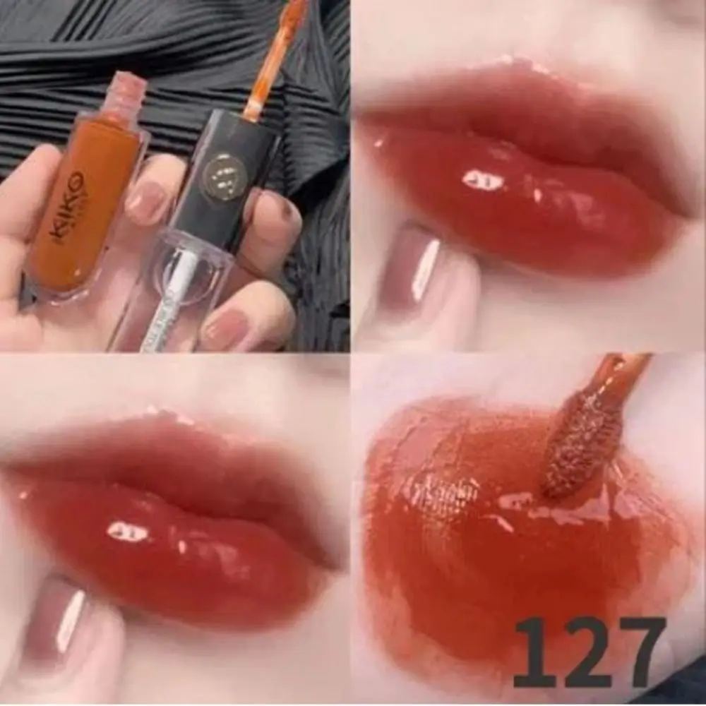 Doppelkopf Make-up Lippe neue Spiegel Gesicht Glanz Lip gloss kosmetische Make-up transparente Lippen farbe Öl Lippen glasur Lippenstifte