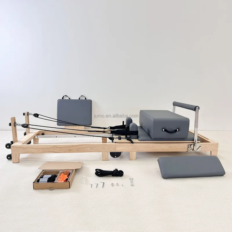 

YTYIN Foldable Oak Wood Pilates Reformer, 2-in-1 Reformer & Shaper Machine for Portable Home Fitness