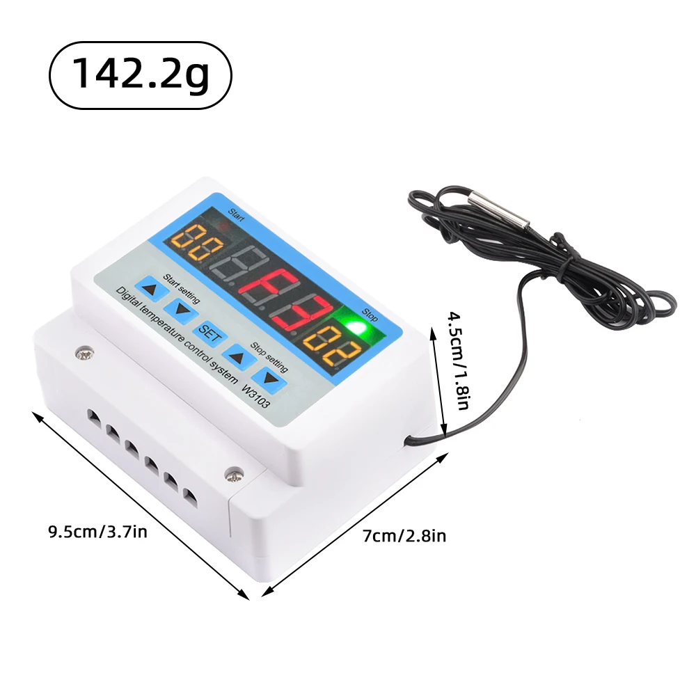 AC 220V DC 12V 24V Digital Thermostat 30A Temperature Controller Temperature Control Switch Wall Hanging Max 6600W W3103