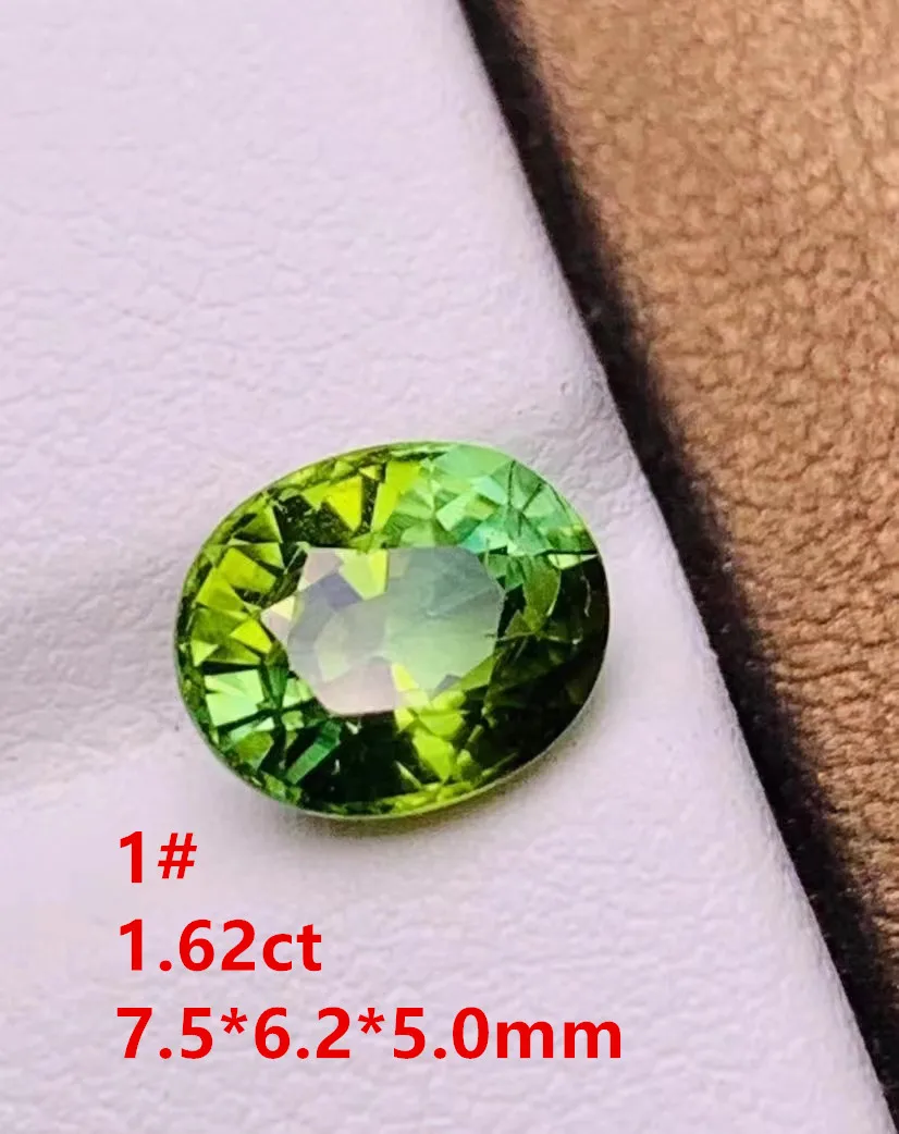 

1pcs/lot Natural boutique Tourmaline ring face naked gem good fire color inlaid ring earrings Pendant