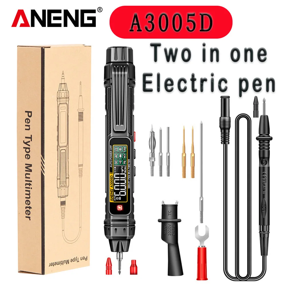 ANENG A3005D 6000 Counts Pen-type Digital Multimeter True RMS AC/DC Voltage Tester NCV Hz Ohm Professional Electrician Tools