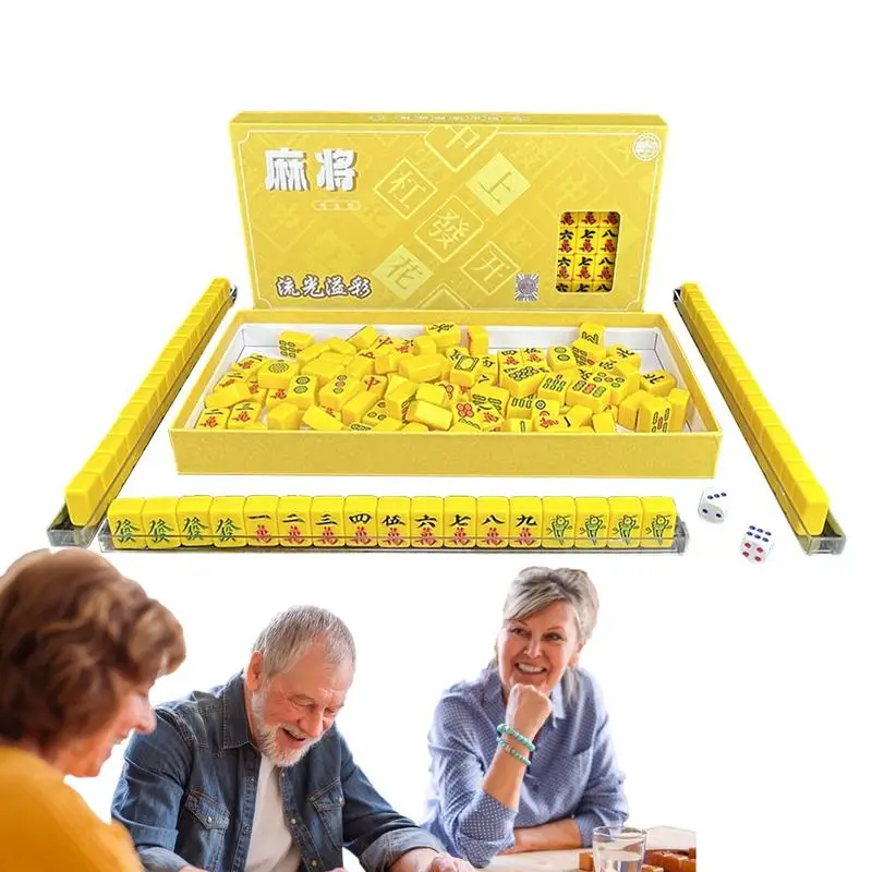 

Travel Mahjong Game Set Small Chinese Mahjong Set Portable Mini Mahjong Board Game Set For Family Dormitory Student Dormitory