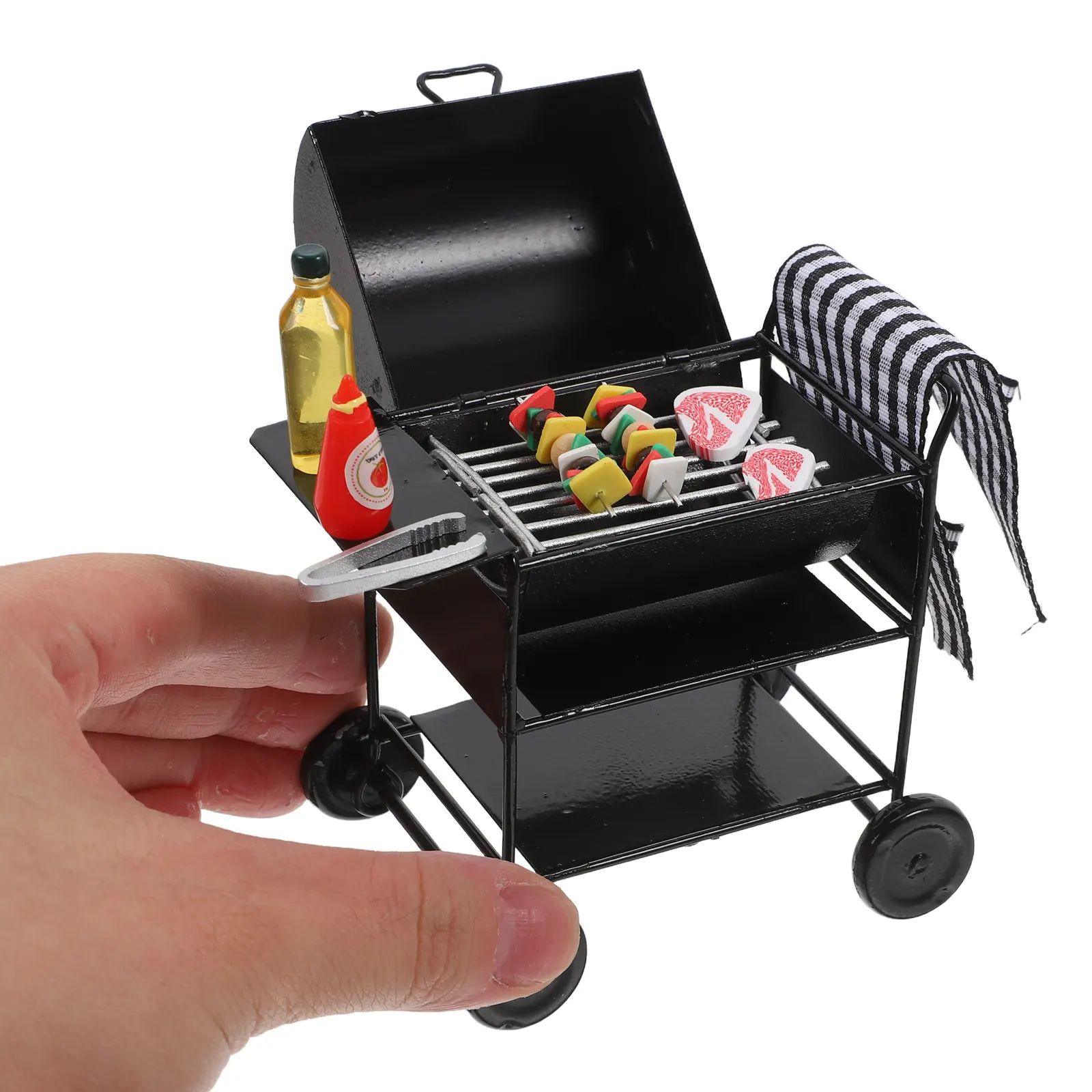 

Набор миниатюрных грилей для декора миниатюрных домиков, реалистичные детали для ландшафтного дизайна, компактный комплект для барбекю