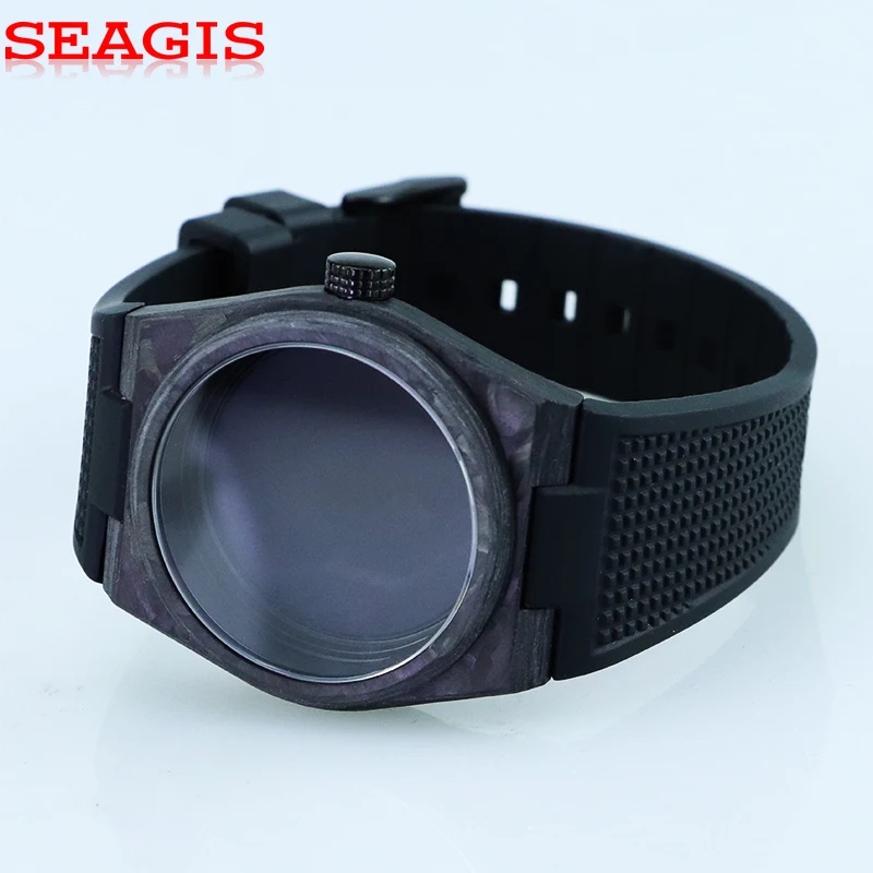 SEAGIS Carbon Fiber Watch Case 40mm Automatic Watch, PRX Luxury Waterproof Diving, NH35 Movement Watch Accessories Strap Model