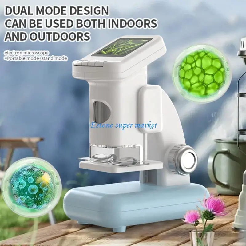 

090B Educational Transportable Microscope for Kids Highlighting version Foot Full Resolution Display 32G Memory Card for Home