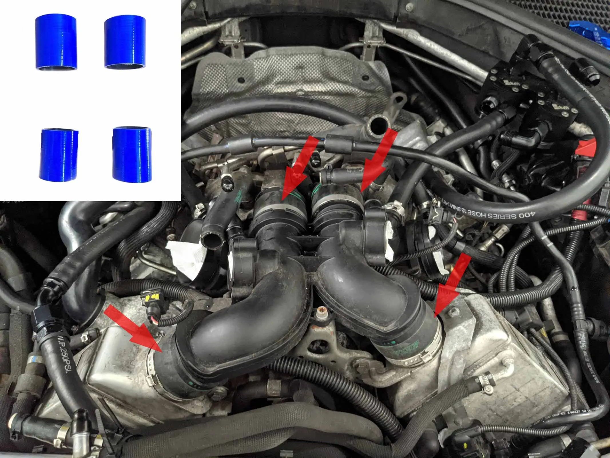 Turbo Charge Pipe Air Intake Hose For BMW E70 X5 M & E71 X6 M AWD 4.4L V8 S63 2019-2013 ( Replace Rubber Part Of 13717589643 )