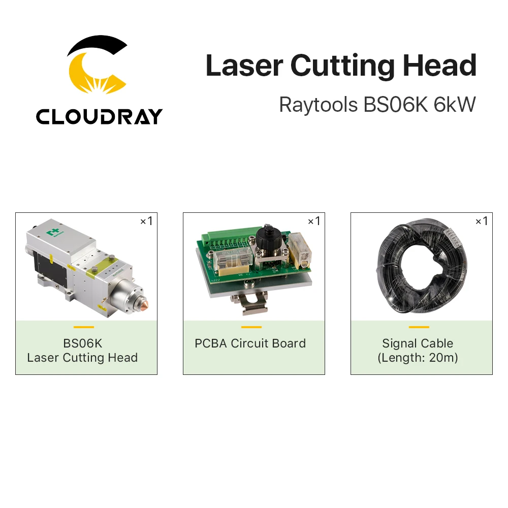 Cloudray Original Raytools QBH Laser Cutting Head BS06K 6kW Cutting Head FL150/200mm for Fiber Laser Cutting Machine