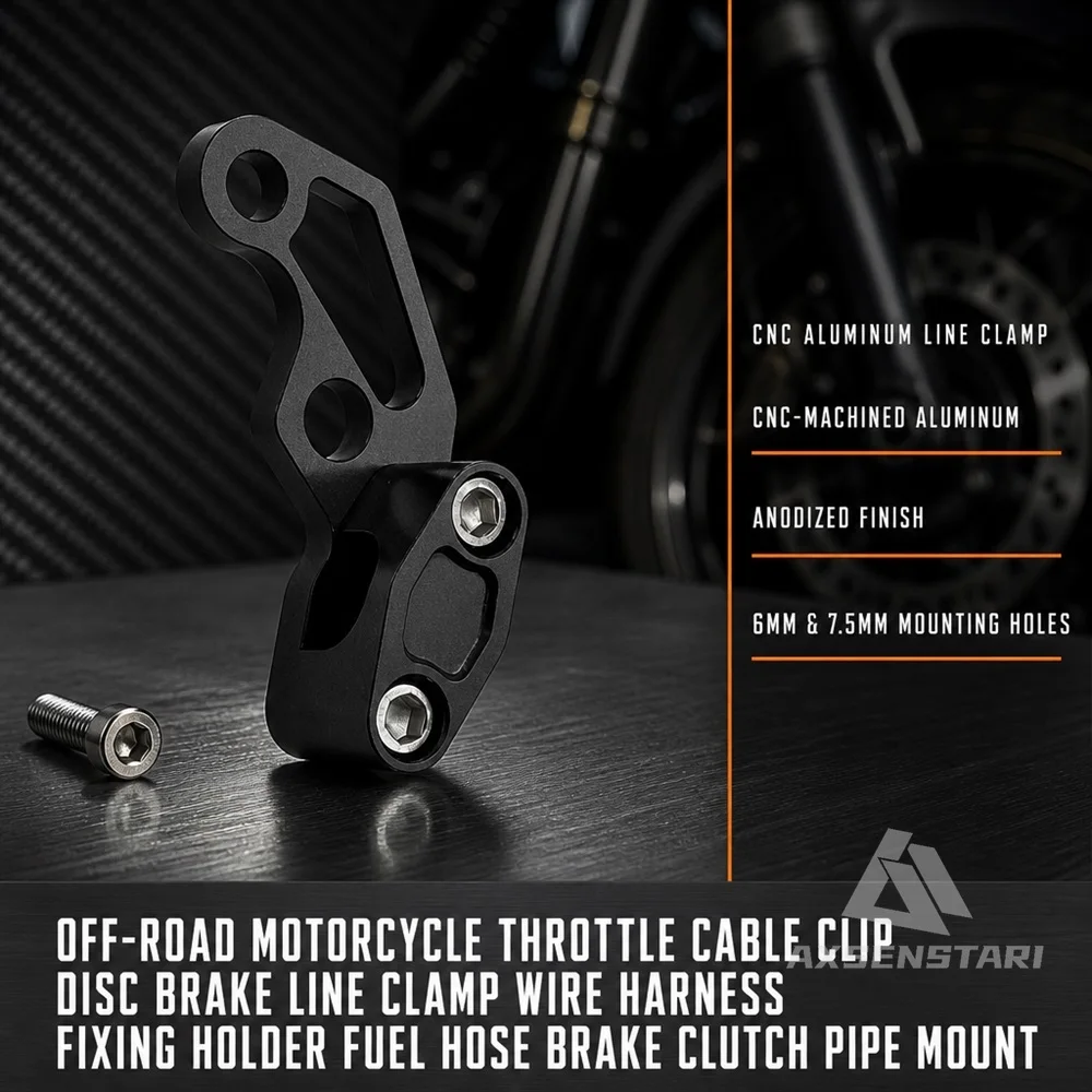 Off-Road Motorcycle Throttle Cable Clip Disc Brake Line Clamp Wire Harness Fixing Holder Fuel Hose Brake Clutch Pipe Mount