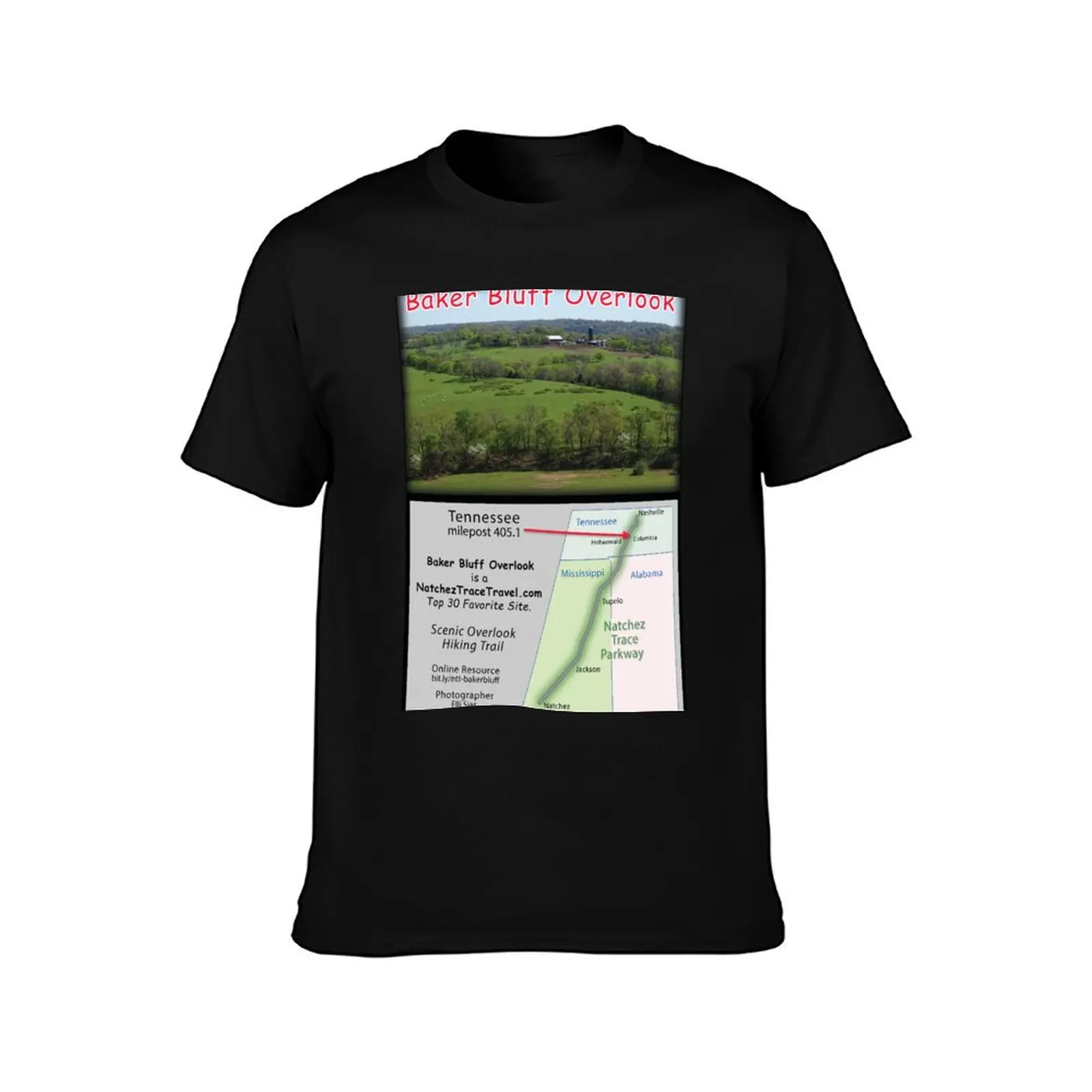 Baker Bluff Overlook (spring) on the Natchez Trace Parkway. T-Shirt Basic Plain Short Sleeve Crew Neck Tee T-Shirt