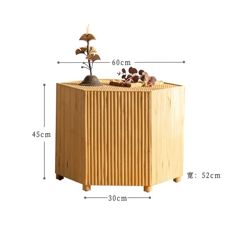 Pastoral Countryside Simple Coffee Table Living Room Rattan Weaving Sofa Bed Side Table Center Tables Decorative Furniture