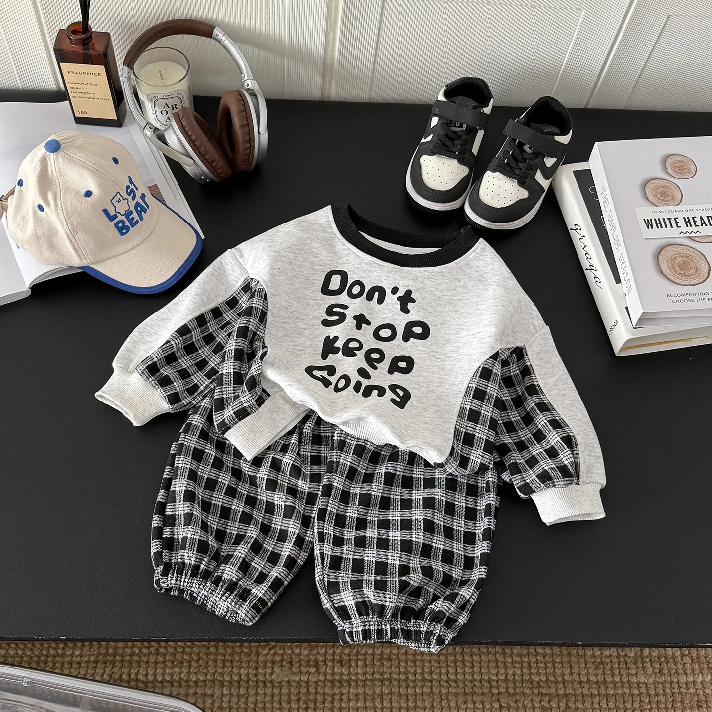 Baby Jungen Mädchen Kleidung Sweatshirt-Sets Neue Herbst Kinder Cartoon-Print Langarm Pullover Oberteile+Hosen 2-teilige Kinder Freizeitoutfits – Detail 4