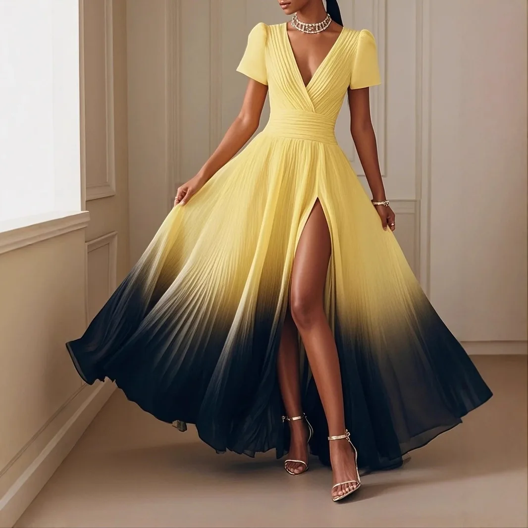 

2025 женское платье с большим подолом, вечернее платье Ins, длинное платье в стиле Лолиты, кружевное мини-платье для выпускного вечера, летнее платье 2025 года, халат, женское элегантное платье