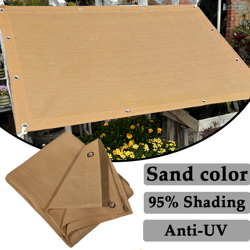 

9095% затеняющий уличный тент песочного цвета, солнцезащитная сетка, анти-УФ-пергола, солнцезащитный навес, терраса, балкон, конфиденциальность, забор, крышка