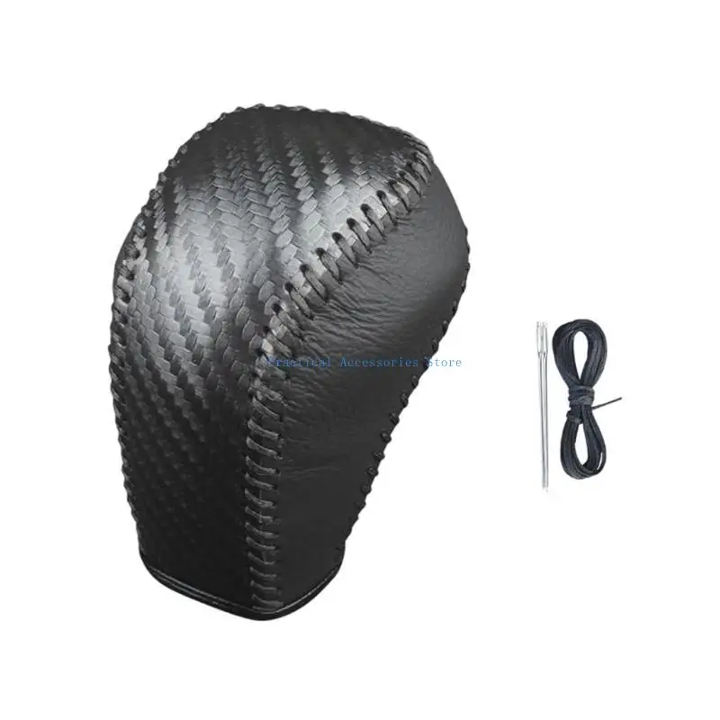 

U75E Gear Shifts Knob Cover in Leather Not wear Shifts Knob Cover Vehicle Shifting Guard Simple Installation for Vehicle