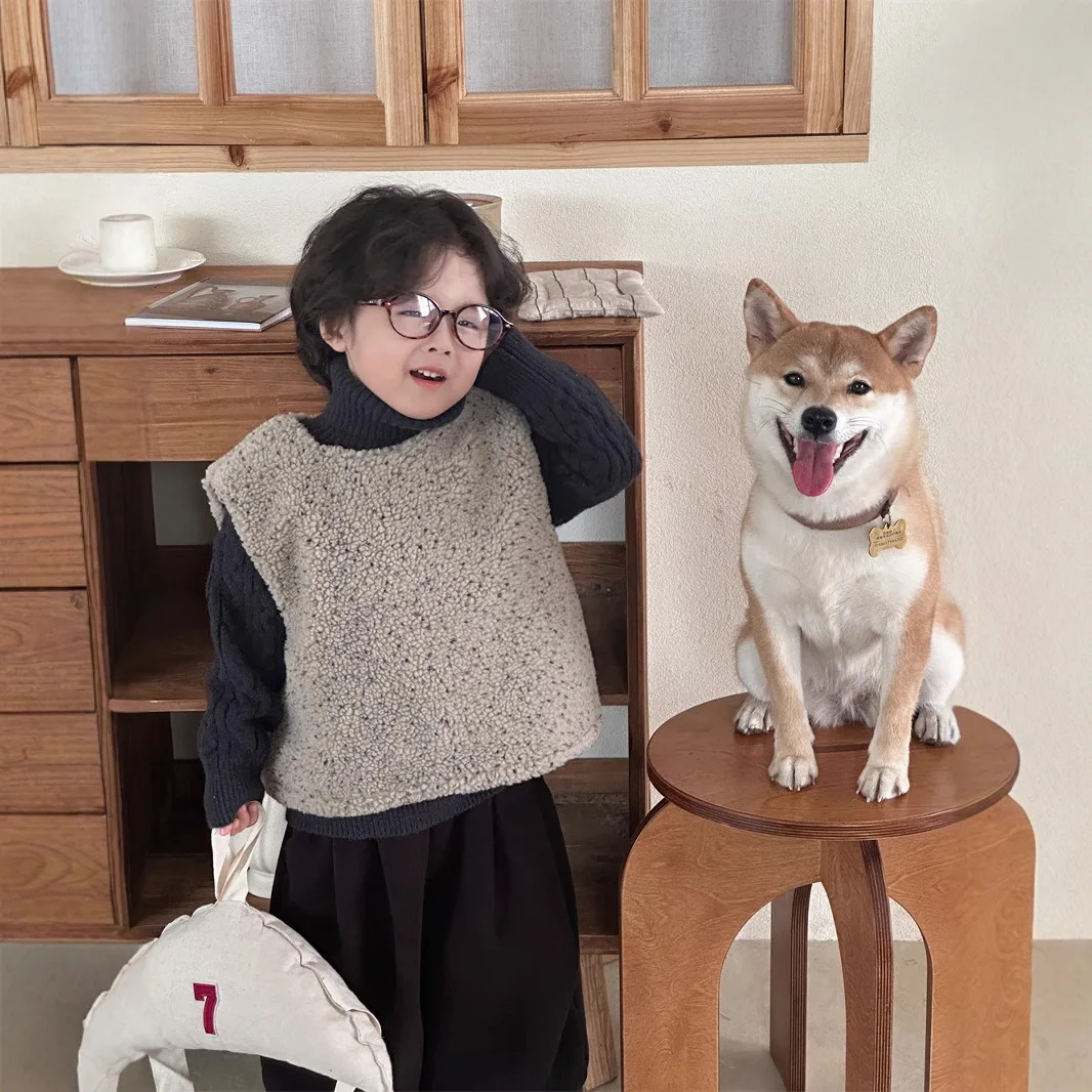 

Sweater Coat Sleeveless Vest Cardigan Fashionable New Winter Colorful Dots Soft Warm Thicken Korean Comfortable Solid