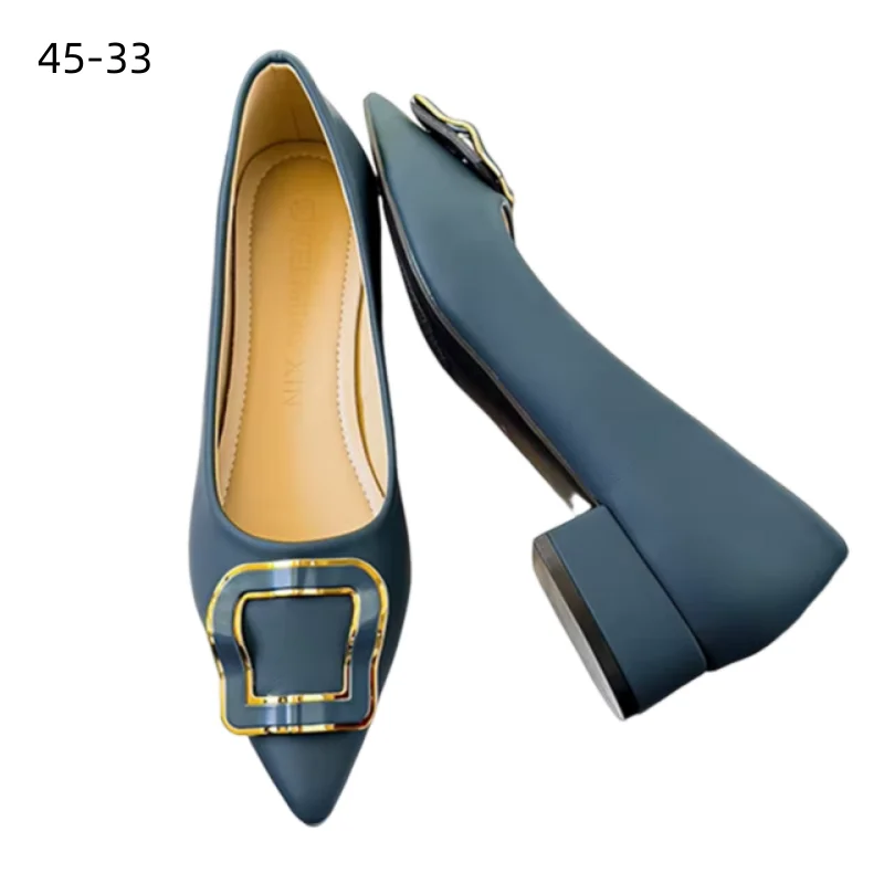 

Туфли-лодочки женские на блочном каблуке, мягкая кожа, без застежки, заостренный носок, микрофибра, очень большие размеры 45/3 см, зеленые/ярко-синие