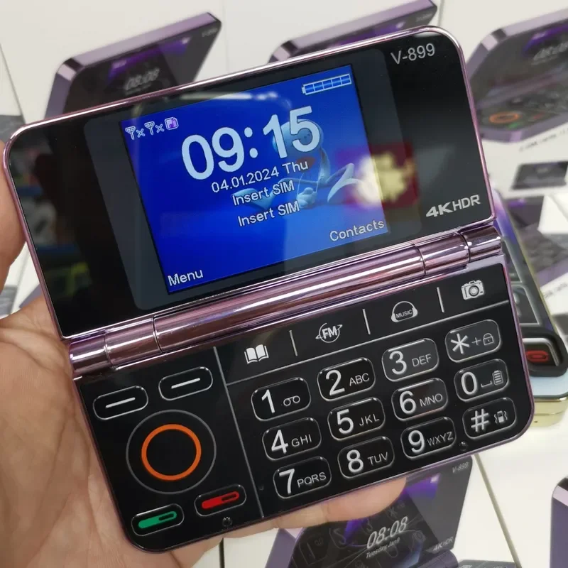 for Dual Screen Flip Phone Elderly Mobile Large Button Flashlight Low Cost Spare Machine