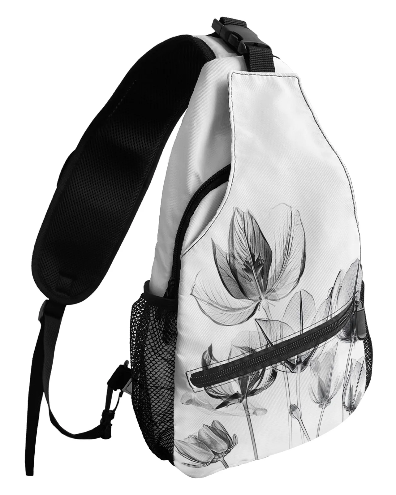 Flower Tulip Chest Bag for Man Women Casual Crossbody Bag Travel Shoulder Bag Large Capacity Sling Bag