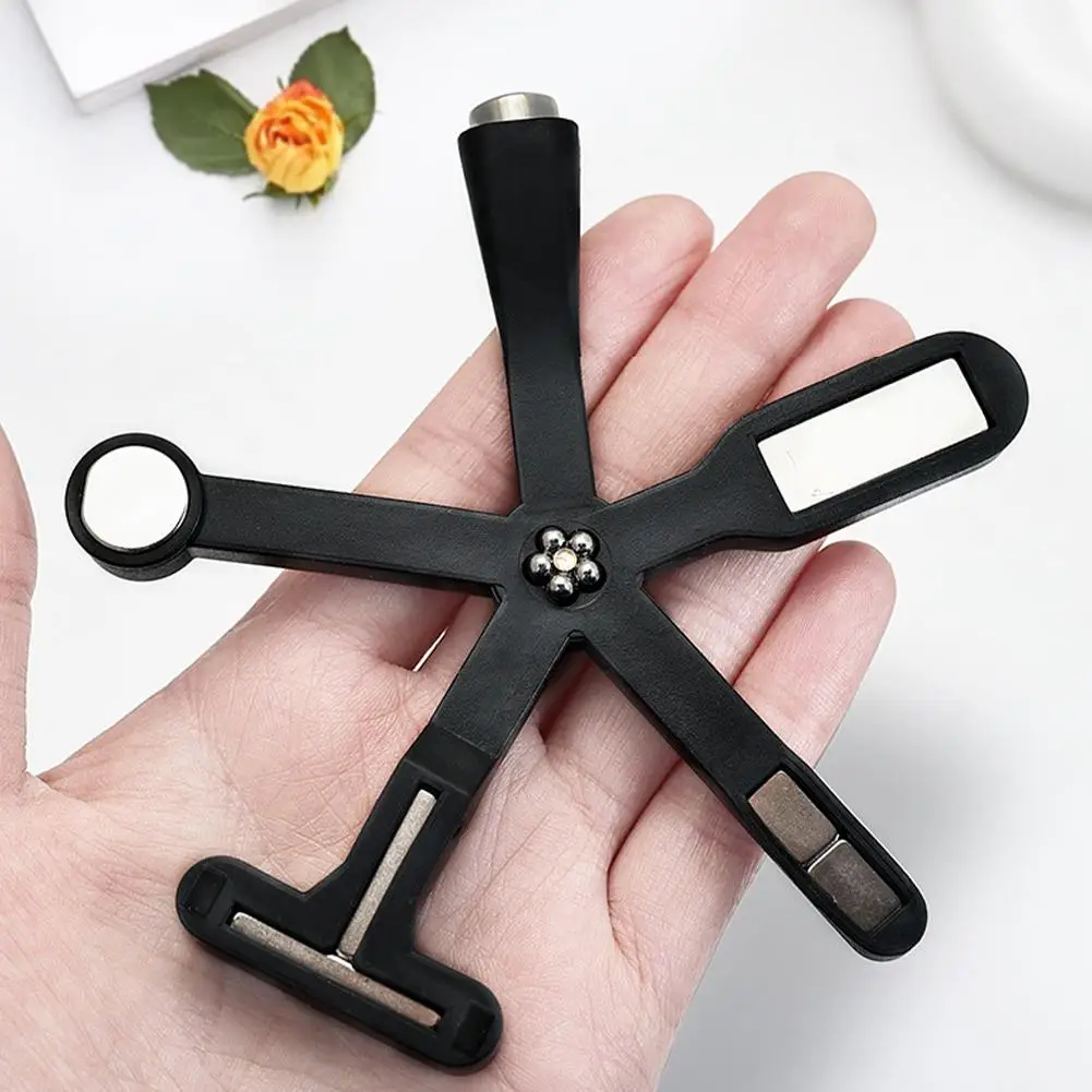 

6-in-1 Nail Cat Eye Magnet Multi Functional Cross Shaped Strong Multi Pattern Cat Eye Nail Polish Adhesive Magnet Nail Tool