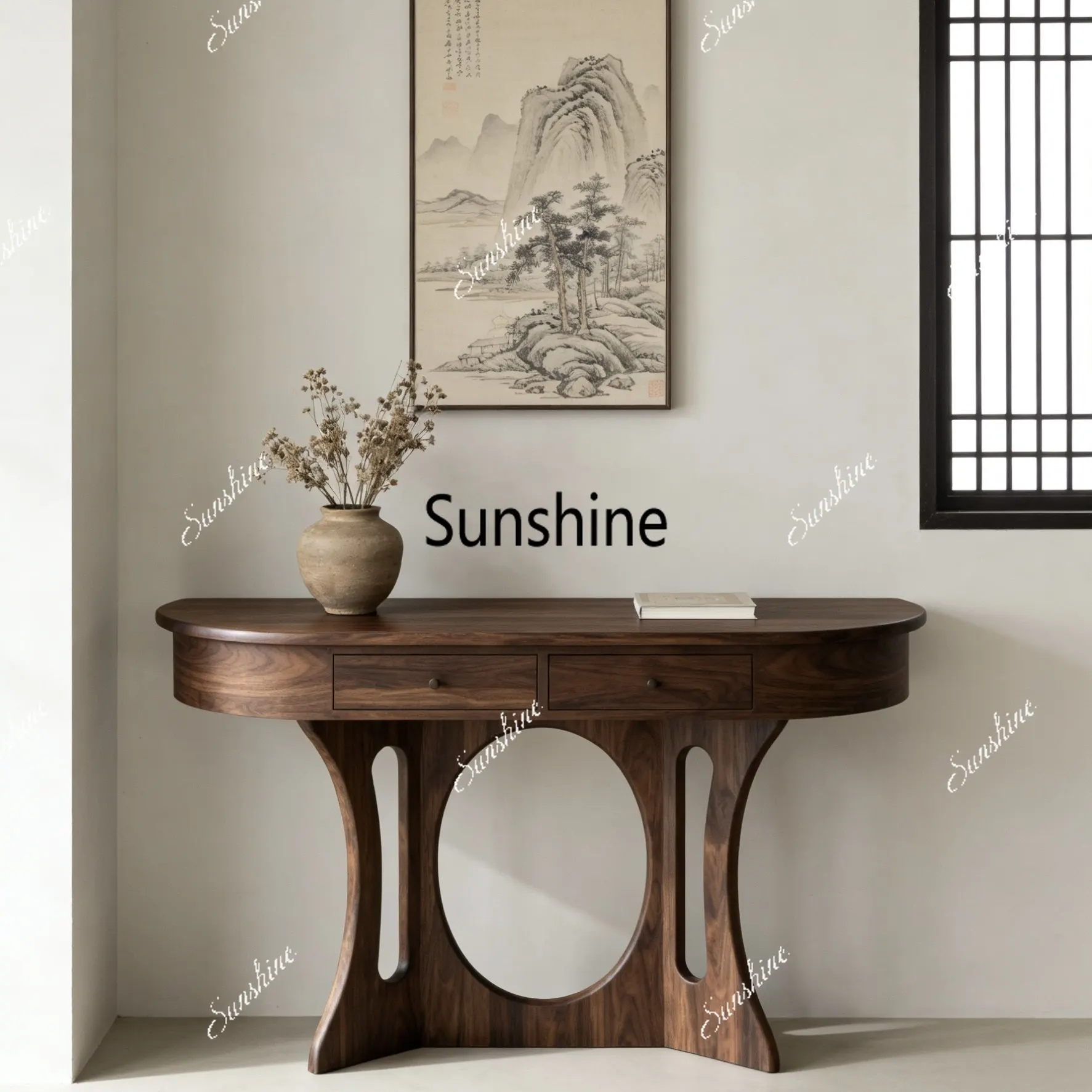 

Zen with pumping against the wall End View Platform New Chinese Solid Wood Strip