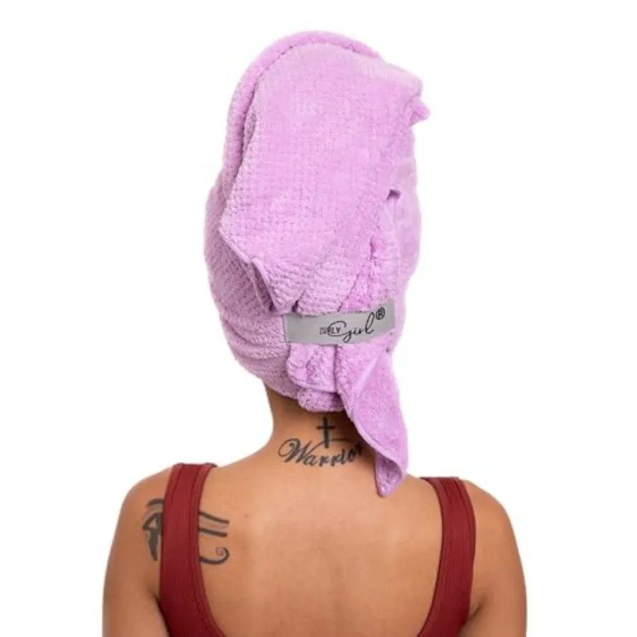 

Microfiber Hair Towel Wrap for Women, 41" x 31" Large Quick Dry Hair Towel, Secure Fit with Elastic Strap, Anti-Frizz Hair Plop