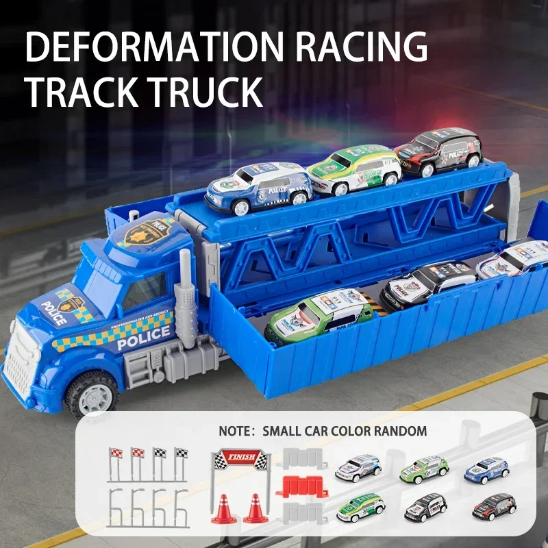 Large Container Car Deformation Folding Rail Car Children's Storage Car Toy Ejection Car Boy Birthday Gift June 1 Children's Day