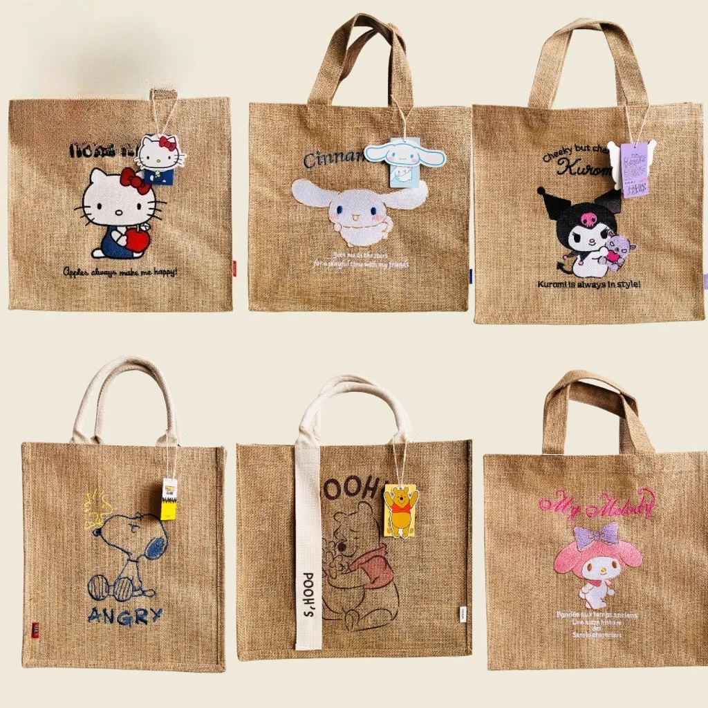 

Sanrio family large capacity handbag cute beautiful gift for girls hello kitty cinnamoroll Snoopy Winnie the Pooh my melody