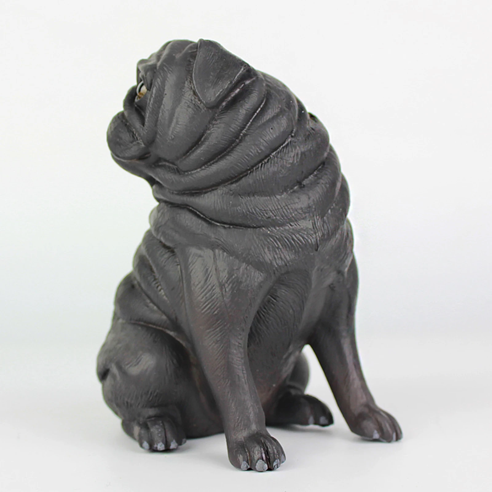 Artificial Pug Dog Model Statue Realistic Pug Dog Model Statue Resin Home Or Garden Decoration For Home Office Decor Collectible