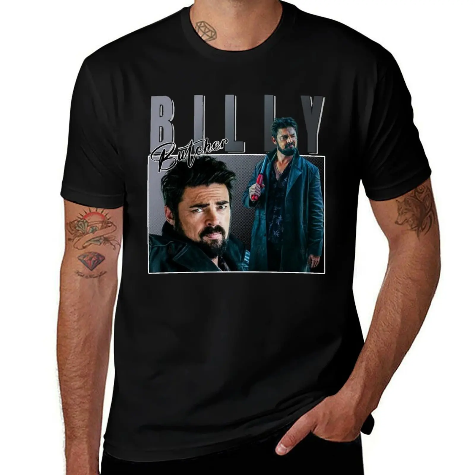 Billy Bútchér T-Shirt sweat plain black t-shirts for men