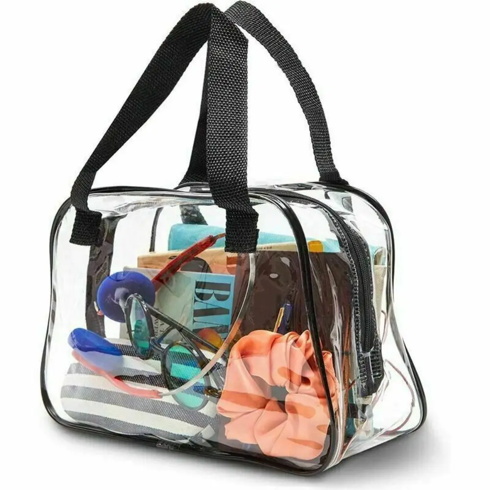 PVC for Travel & Concert Transparent Cosmetic Bag Clear Stadium Approved Tote Bag Travel Toiletries Bag Small Handbag