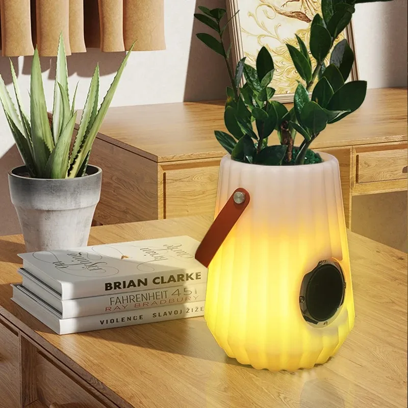 Creative Garden Light Emitting Diode Smart Home Light Flower Pot Wireless Speaker Flower Pot Music Luminous Ice Bucket