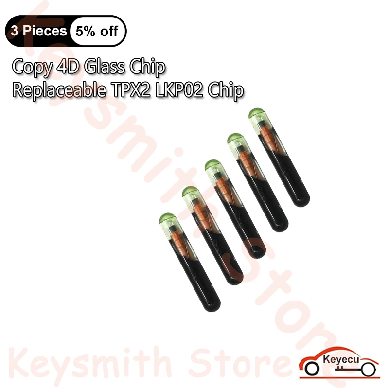 

KEYECU 5PCS/LOT Copy 4D Glass Chip Replaceable TPX2 LKP02 Chip Car Key Chip Can Support KYDZ TANGO VVDI JMA Machine（Reusable）