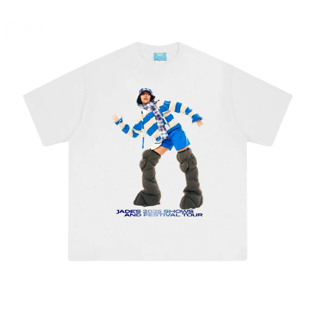 

Футболка Jade Thirlwall 2025 Shows and Festival Tour, удобная одежда из 100 хлопка, Ropa Hombre, высококачественные женские и мужские топы