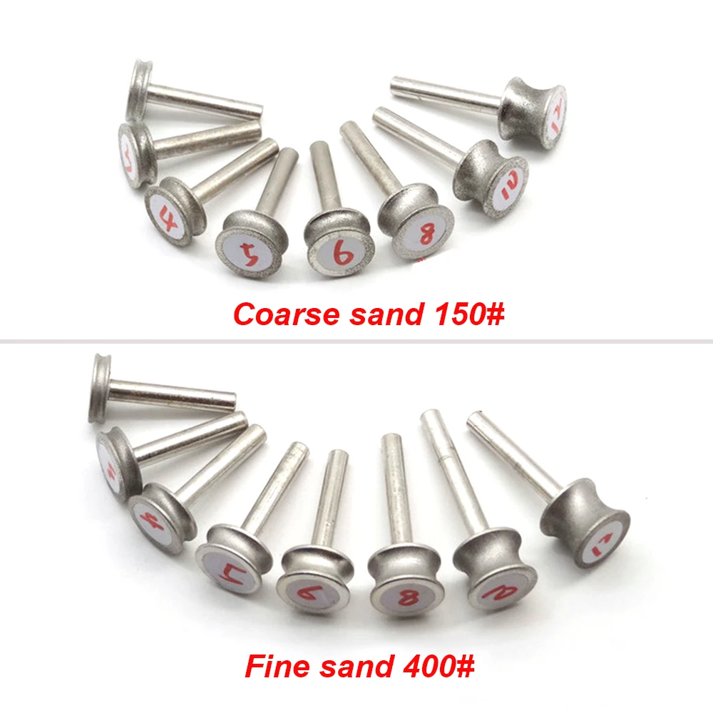 Imagem -02 - Abrasivo Roda Moagem Cabeça 212 mm Côncavo Diamante Arco de Vidro Chanfro Grinding Edge Chanfro Polimento Ferramenta mm Shank