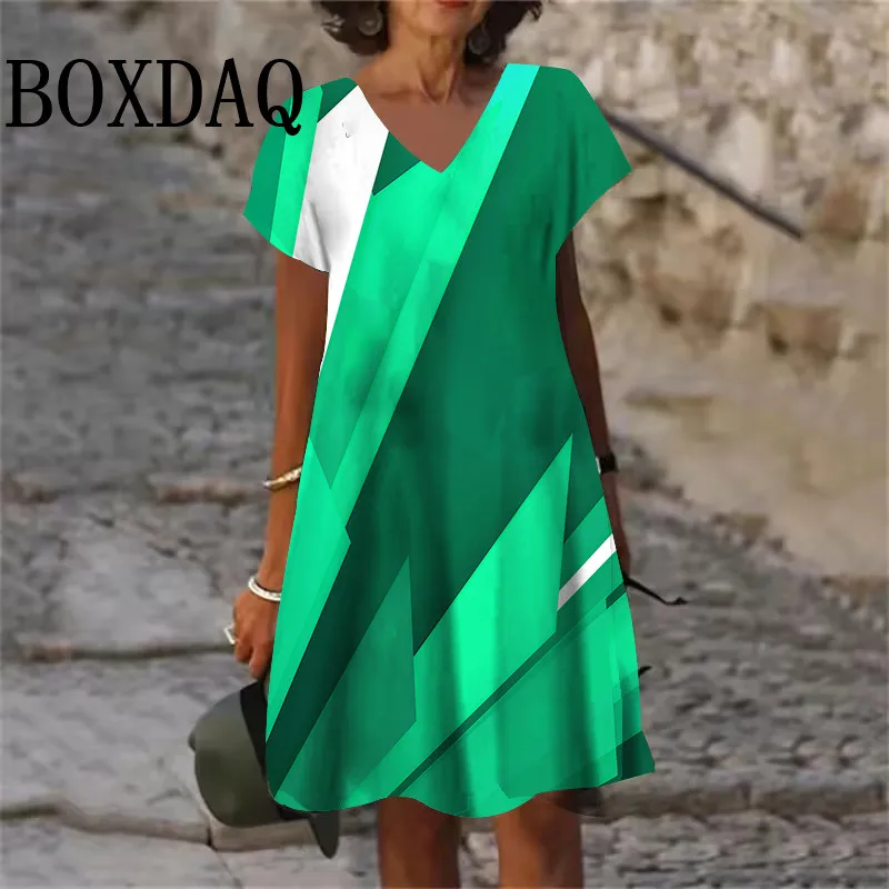 Geometric Print Casual Dress for Women - usage example