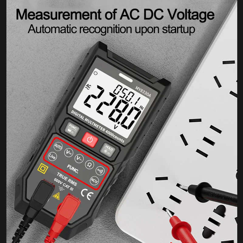 MAYILON 전문 AC/DC 디지털 멀티미터 전압계 저항기, 캐패시터 Ohm Hz True RMS 전기 멀티 테스터, MY8330A/B