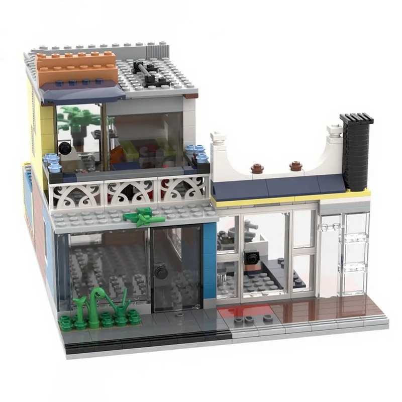 398 قطعة MOC Townhouse البديل الخالق 3 1ed نموذج اللبنات العمارة تجميع DIY بها بنفسك هدية الكريسماس ألعاب إبداعية للأطفال #3